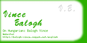 vince balogh business card